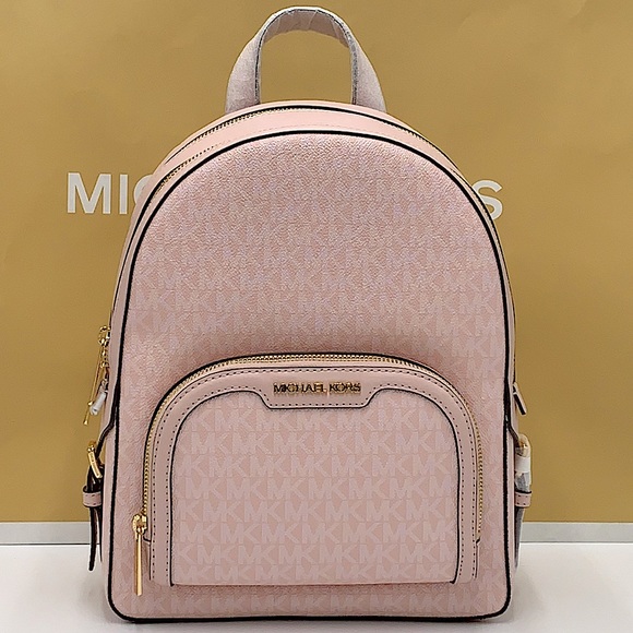 MICHAEL KORS JAYCEE MEDIUM BACKPACK LIGHT POWDER BLUSH SIGNATURE COLOR - Picture 2 of 16